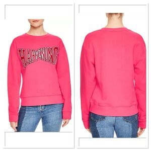 Sandro Paris Randa Happening Graphic Sweatshirt Pink Fuchsia Women Size 1 (S)